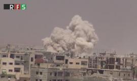 #شاهد مشاهد مرعبة لصواريخ أرض أرض نوع فيل مصدرها قوات الأسد تنهال على أحياء مدينة درعا