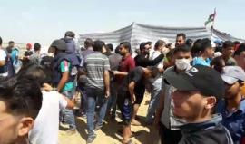 #مباشر| من المواجهات المندلعة شرق مخيم البريج. 
تصوير | سامي مصران