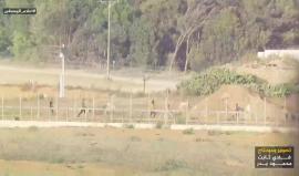 #شاهد | فيديو يبين محاولة الشبان ونجاحهم باقتحام الحدود شرق مخيم البريج .