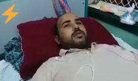 #فيديو المواطن المصاب "محمد أبو خماش" يتحدث عن استشهاد زوجته "الحامل في شهرها التاسع" وطفلته بغارة "اسرائيلية" في دير البلح