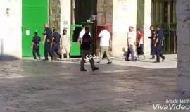 جانب من إقتحام المستوطنين ساحات المسجد الأقصى المبارك صباح اليوم بحماية أمنية