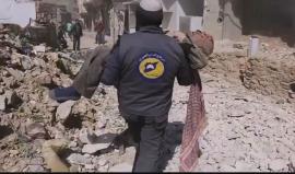 مشاهد مؤثرة من مجزرة النظام بحق المدنيين في مدينة دوما بالغوطة الشرقية