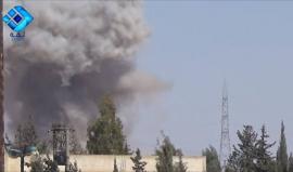 تواصل القصف المكثف على بلدة #حيان بريف #حلب الشمالي 
وكالة ثقة
