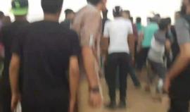 #شاهد اجتياز الشبان للسياج الفاصل شرق المحافظة الوسطى لقطاع غزة، ودخولهم للارضي المحتلة عام 48 .