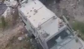 #شاهد انقلاب جيب اسرائيلي خلال اقتحام بلدة عزون شرق قلقيلية واندلاع مواجهات في المكان