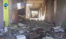 #شاهد آثار الدمار في مدرسة ببلدة باتبو بريف حلب الغربي نتيجة الغارات الجوية التي استهدف البلدة فجر اليوم