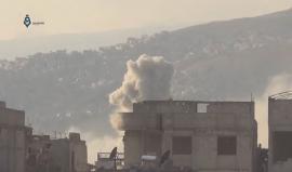 #سوريا - #دمشق: قصف بصواريخ الفيل يستهدف الأحياء السكنية في حي القابون