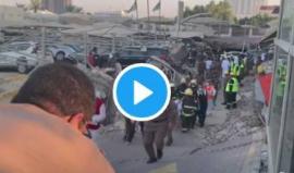 موقف سيارات في السعودية ونجاة شخص من الموت بأعجوبة