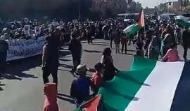 #شاهد من مظاهرة اليوم في مدينة مراكش المغربية نصرة للقدس ورفضا لقرار ترامب إعلان القدس عاصمة للكيان الإسرائيلي. 
#القدس_عاصمة_فلسطين