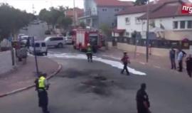 فيديو من مكان سقوط الصاروخ المحلي في مستوطنة سديروت قرب حدود شمال قطاع غزة