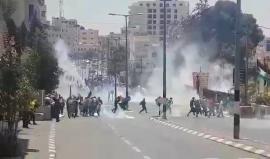 #شاهد مواجهات مستمرة مع قوات الاحتلال على المدخل الشمالي لبيت لحم .