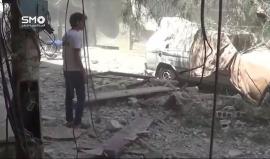 #سوريا: اللحظات الأولى بعد القصف الجوي على مدينة #دوما