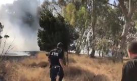 #شاهد حرائق كبيرة في الأراضي المحيطة "بناحل عوز" قرب حدود غزة بفعل طائرة ورقية حارقة