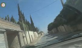 لحظة استهداف فريق منظومة الإسعاف الخيرية بصاروخ من الطيران الحربي الروسي أثناء توجههم لإسعاف جرحى القصف على بلدة كفرناها في ريف حلب الغربي .