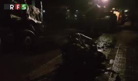 #فيديو مقتل 3 جنود أتراك في انفجار استهدف رتلا عسكريا تركيا في ريف حلب الغربي
