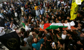 تشييع الشهيد الشاب "محمد علي خبيصة" الذي ارتقى مساء أمس متأثرا بإصابته برصاص الاحتلال في بلدة بيتا جنوب #نابلس