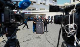 مؤتمر للمكتب الإعلامي الحكومي حول حصيلة العدوان الإسرائيلي المتواصل على قطاع غزة