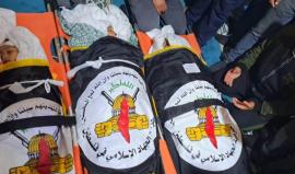 جانب من تشييع جثامين شهداء المجزرة الإسرائيلية في مدينة غزة