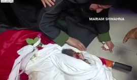 وداع مؤثر لوالدة الشهيد عبد الكريم الشيخ من قرية سنيريا جنوب قلقيلية، الذي ارتقى قبل شهرين وسلم الاحتلال جثمانه اليوم