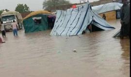 غرق خيام النازحين بغزة