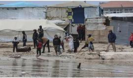 غرق خيام النازحين بغزة