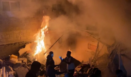 قصف خيمة من قبل الاحتلال