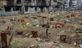 آثار نبش الاحتلال قبور الشهداء بغزة