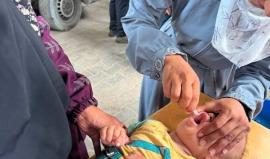 طفل يتلقى الرعاية الطبية في غزة