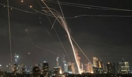 مشاهد لتصدي الاحتلال للصواريخ الايرانية