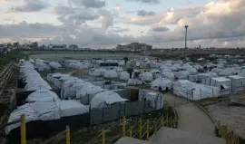 صورة لاحد مخيمات النزوح فى غزة