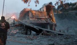 المبنى الذي قصفه طيران الاحتلال في قرية جرجوع جنوب لبنان