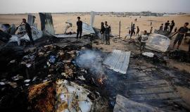 اندلاع حريق في خيام نازحين شمال قطاع غزة