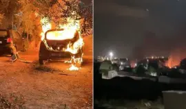 مستوطنون يحرقون منازل ومركبات في الفندقومية جنوب جنين