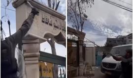 الاحتلال يحطم نصبا تذكاريا لشهداء مخيم شعفاط