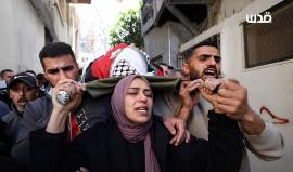 جماهير بيت لحم تشيع جثمان الطفل آدم دهمان في مخيم الدهيشة