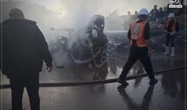 شهيد وإصابات بقصف الاحتلال لمركبة بمخيم المغازي وسط القطاع