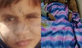 الشاب راضي إسماعيل أبو سعد و الطفل آدم أبو حليب