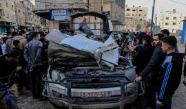 استهداف مركبة تتبع للشرطة بغزة