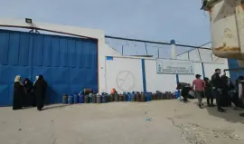 طوابير تعبئة الغاز في غزة -أرشيف-