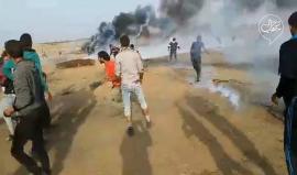 #شاهد هكاذ تعاد قنابل الغاز إلى قوات الاحتلال شرق خانيونس جنوب قطاع غزة . 
تصوير ‏‎Mohammed Gh‎‏