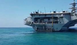 #فيديو حاملة طائرات أمريكية تصل "إسرائيل" لأول مرة منذ 17 عامًا