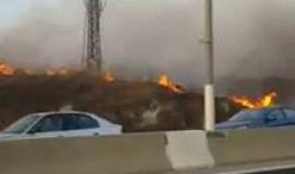 فيديو من الحرائق المنتشرة قرب مستوطنة "مودعين" القريبة من القدس المحتلة