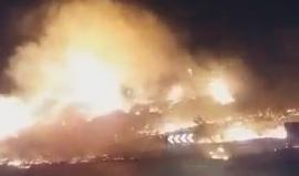 إحراق برج عسكري للاحتلال مقام على مدخل بلدة دير نظام برام الله