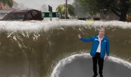 #شاهد كيف شرح مذيع، خطر إعصار "فلورنس" الذي يضرب أجزاءً واسعة من الولايات المتحدة الأمريكية