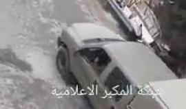 جانب من اقتحام قوات الاحتلال بلدة جبل المكبر بالقدس المحتلة صباح اليوم لمواصلة اغلاق منزل الشهيد فادي قنبر بالاسمنت المسلح