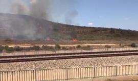 #شاهد اندلاع النيران في كيبوتس "ياد مردخاي" بفعل طائرة ورقية حارقة