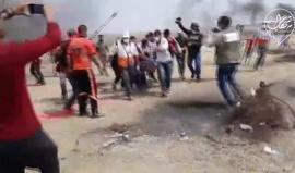 #فيديو اصابة شاب برصاص الاحتلال شرقي خانيونس