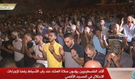 #بث_مباشر المرابطون يؤدون صلاة العشاء عند باب الأسباط