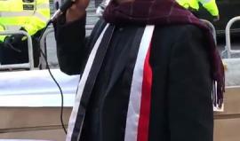 #شاهد| ماذا يقول الناشط اليمني أسعد الشرعي خلال مشاركته في الاحتجاجات على زيارة محمد بن سلمان لبريطانيا .