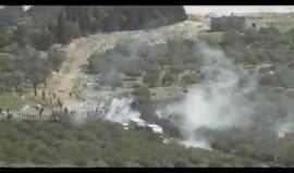 مواجهات اندلعت ظهر اليوم بين شبان فلسطينيين وقوات الاحتلال في بلدة تقوع شرق بيت لحم